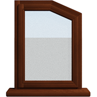 Деревянное окно - пятиугольник из лиственницы Модель 113 Орех
